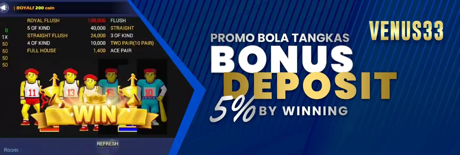 BONUS DEPOSIT 5 % BOLA TANGKAS BY WINNING